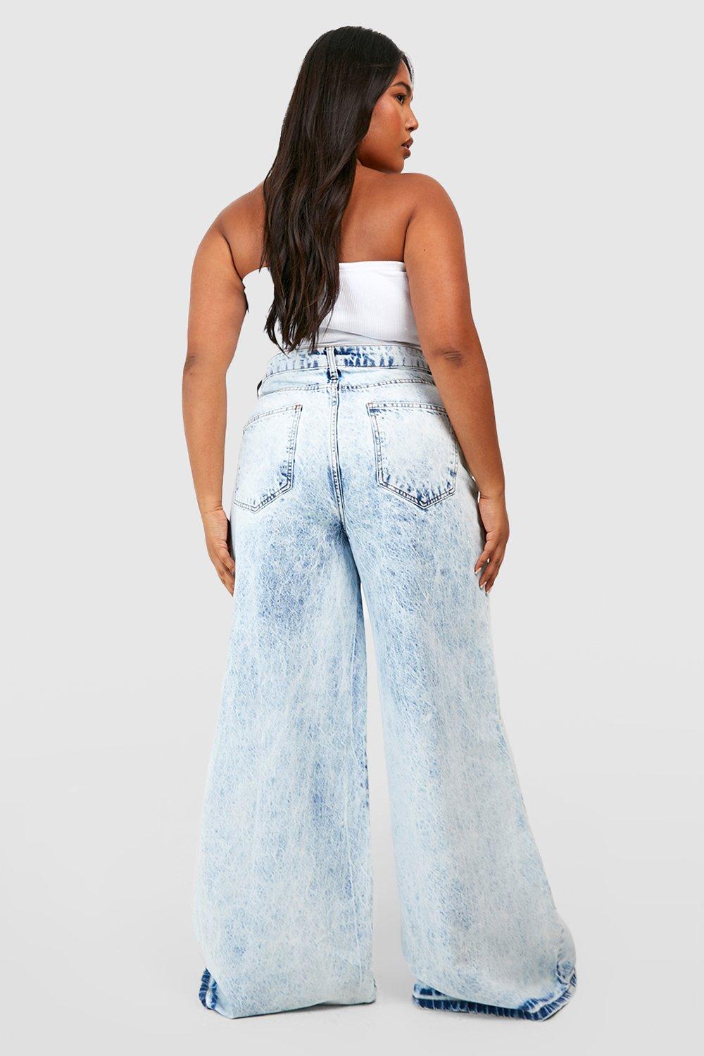 Plus size wide 2024 leg jeans uk